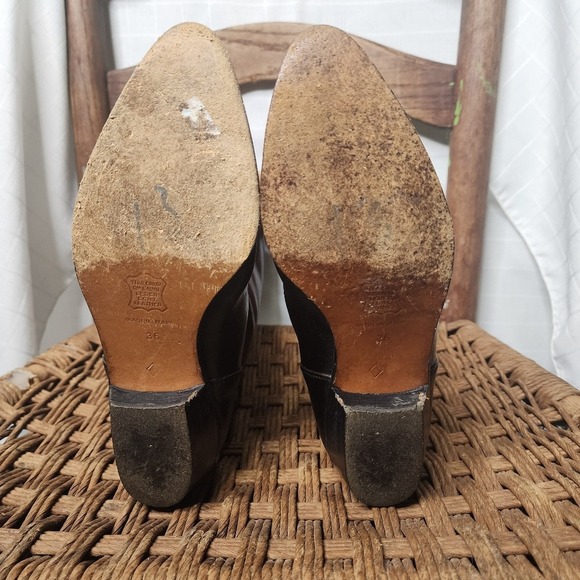 Joan & David Vintage Black Brown Womens Western Leather Boots 5.5 - Picture 6 of 9